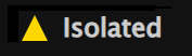 The Isolated Fault icon in Resolve
